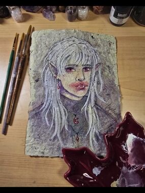 🎨 Mustache: Handmade Watercolour Gouache Painting